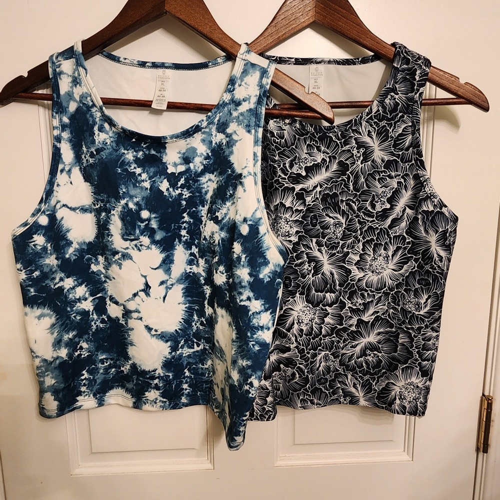 Balance Collection Dark Green and Black Tank Tops Size XL